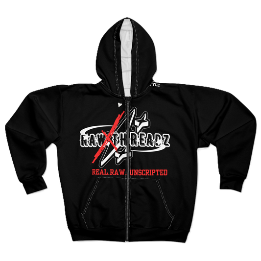 Raw ThreadZ Black Zip Up Jacket